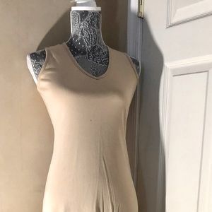 Ladies tan v neck sheath dress size XS